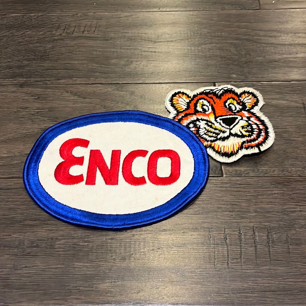 Enco Gas Oil Gasoline Tiger Vintage Large Patch original 10.5” x 6.5” 1960s